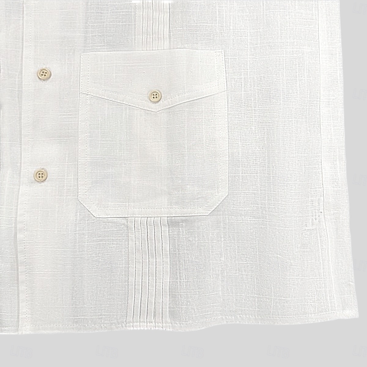 Per uomo Camicia Camicia di lino Camicia Guayabera Camicia Estiva Camicia da Spiaggia Camicia con Bottoni Semplice Vacanza Casuale Bianco Manica Lunga Collo Camp Estate Primavera Abbigliamento Tasca del 2025 a $27.99 –P4