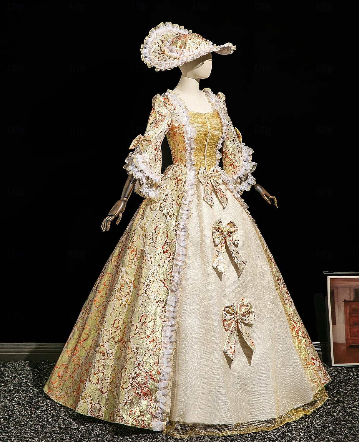 Vintage Rococò Rinascimento Maxi Vestito Normale A sbuffo Principessa Sposa Pieghettato Con Volant Principessa Girocollo Costume Per donna Halloween Carnevale Mascherata Performance Feste Halloween del 2026 a $139.99 –P1