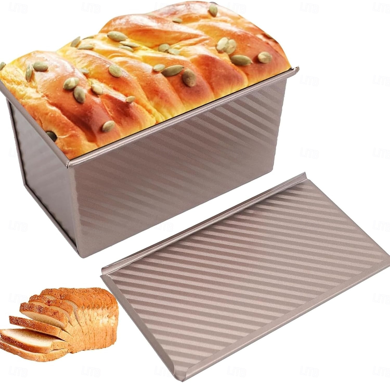 2-pack Pullman brödformar med lock, brödform, non-stick, lättåtkomlig brödform för bakning av hembakat bröd 2025 - $20.99 –P7