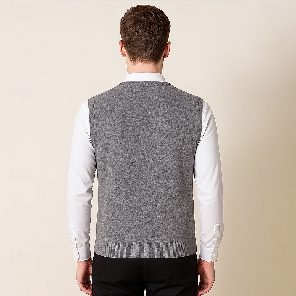 Herren Pullunder Stricken Jacquard Geometrisches Muster V Ausschnitt Täglich Westen Urlaub Heim Bekleidung Ärmellos Sommer Frühling Schwarz Khaki S M L 2025 - $57.99 –P2