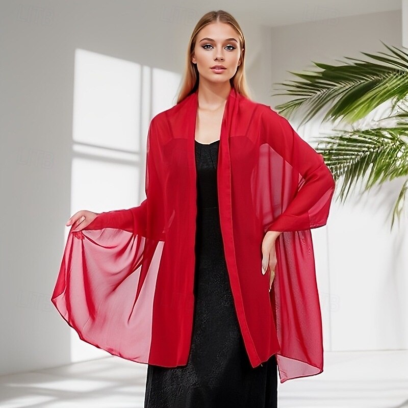 divatos sifon kendő, estélyi sál, hivatalos menyasszonyi kendő nőnek 2025 - $44.99 –P6