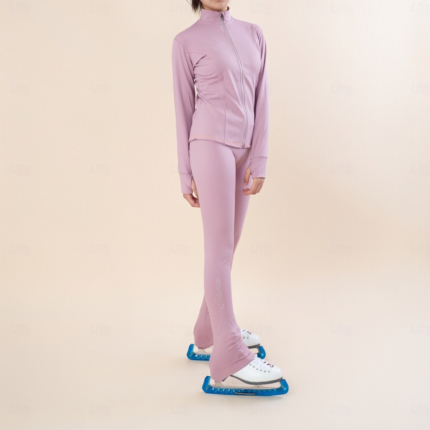 műkorcsolya dzseki műkorcsolya nadrág női lány korcsolyadzseki harisnya felső fekete piros foltvarrás hüvelykujjlyuk spandex rugalmas edzés gyakorlás 2025 - $122.99 –P1