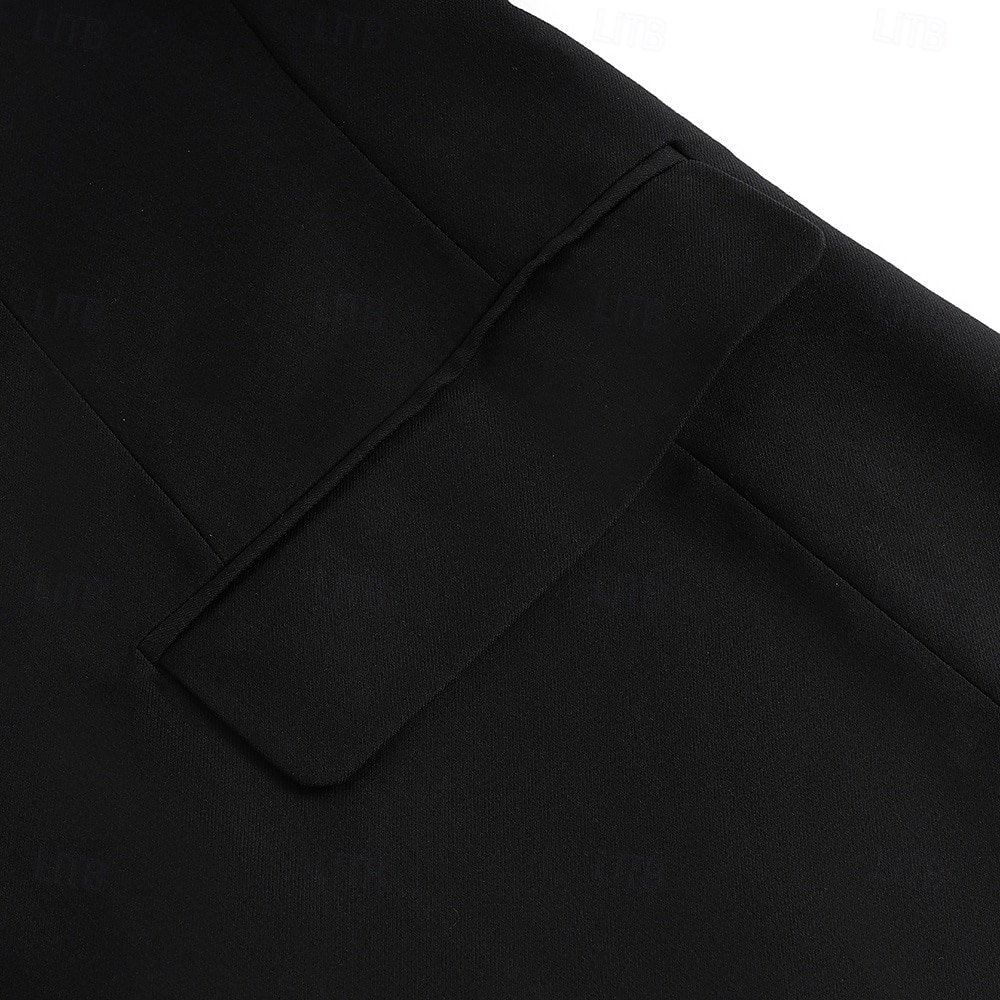 Trajes de Fiesta para Hombre Trajes de Regreso a Casa Corbata Negra Smokings Moda Formal de Color Sólido Ajuste Estándar 2 Piezas De Un Solo Botón 2025 - $119.99 –P4