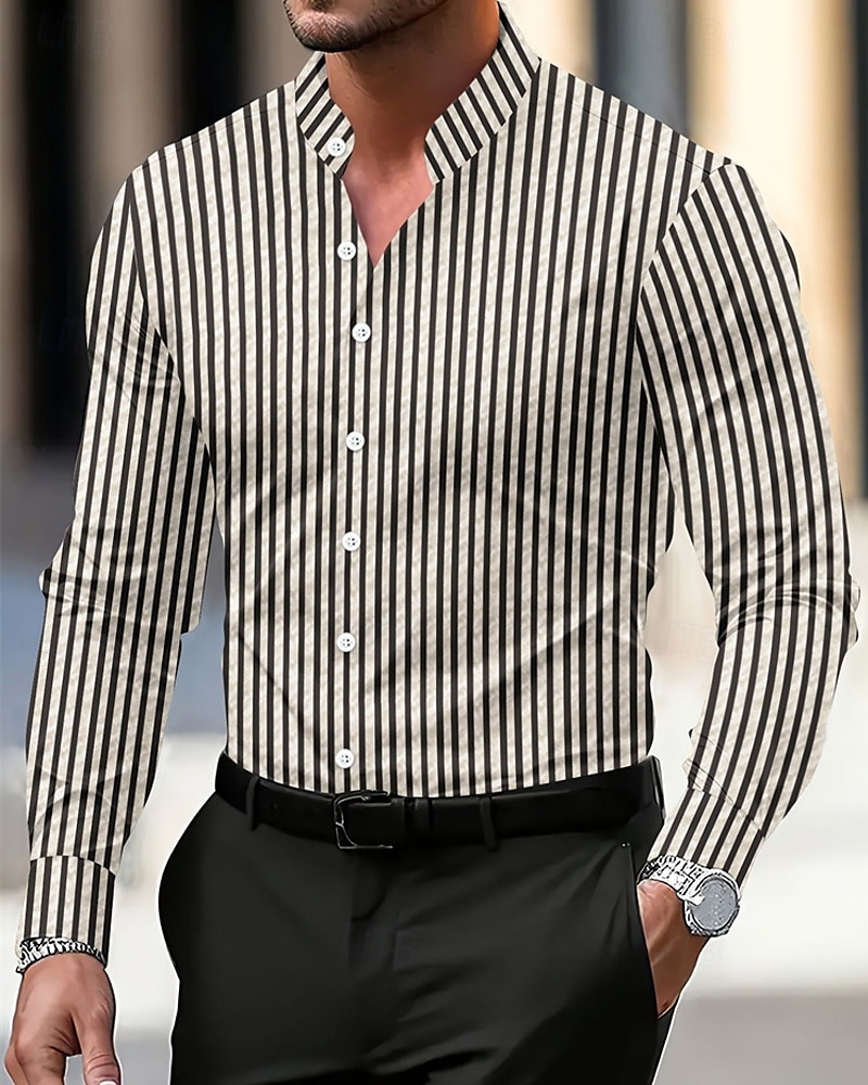 Per uomo Camicia Camicia Estiva Camicia casual Camicia da Spiaggia Camicia con Bottoni Nero Bianco Rosa Verde militare Manica Lunga Semplice Collo alla coreana Vacanza Camicia hawaiana Bottoni del 2025 a $20.99 –P7