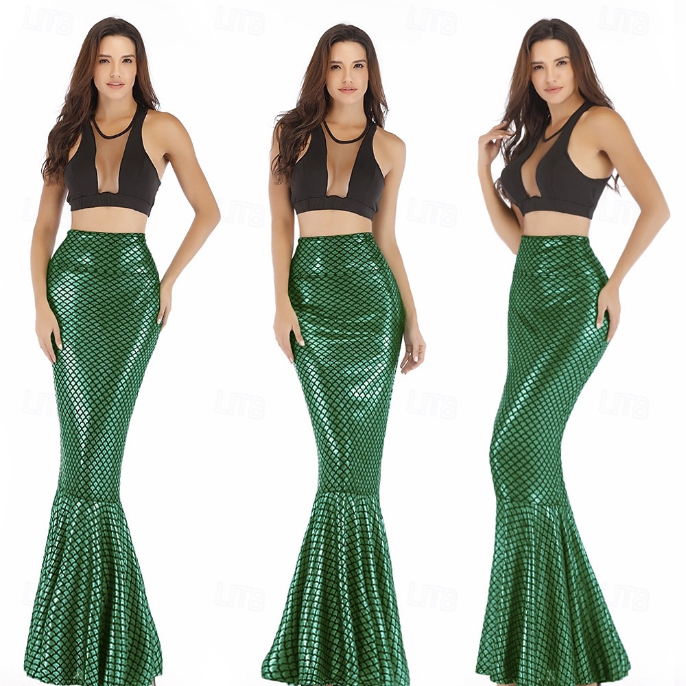 Regina Sirena Gonna Gonna a sirena Coda da sirena Sexy Drag & Glam Vernice in lattice lucido Metallico Per donna Adulti Festival Musicale Parata dell'Orgoglio Mese dell'orgoglio Halloween Carnevale del 2025 a $38.99 –P1