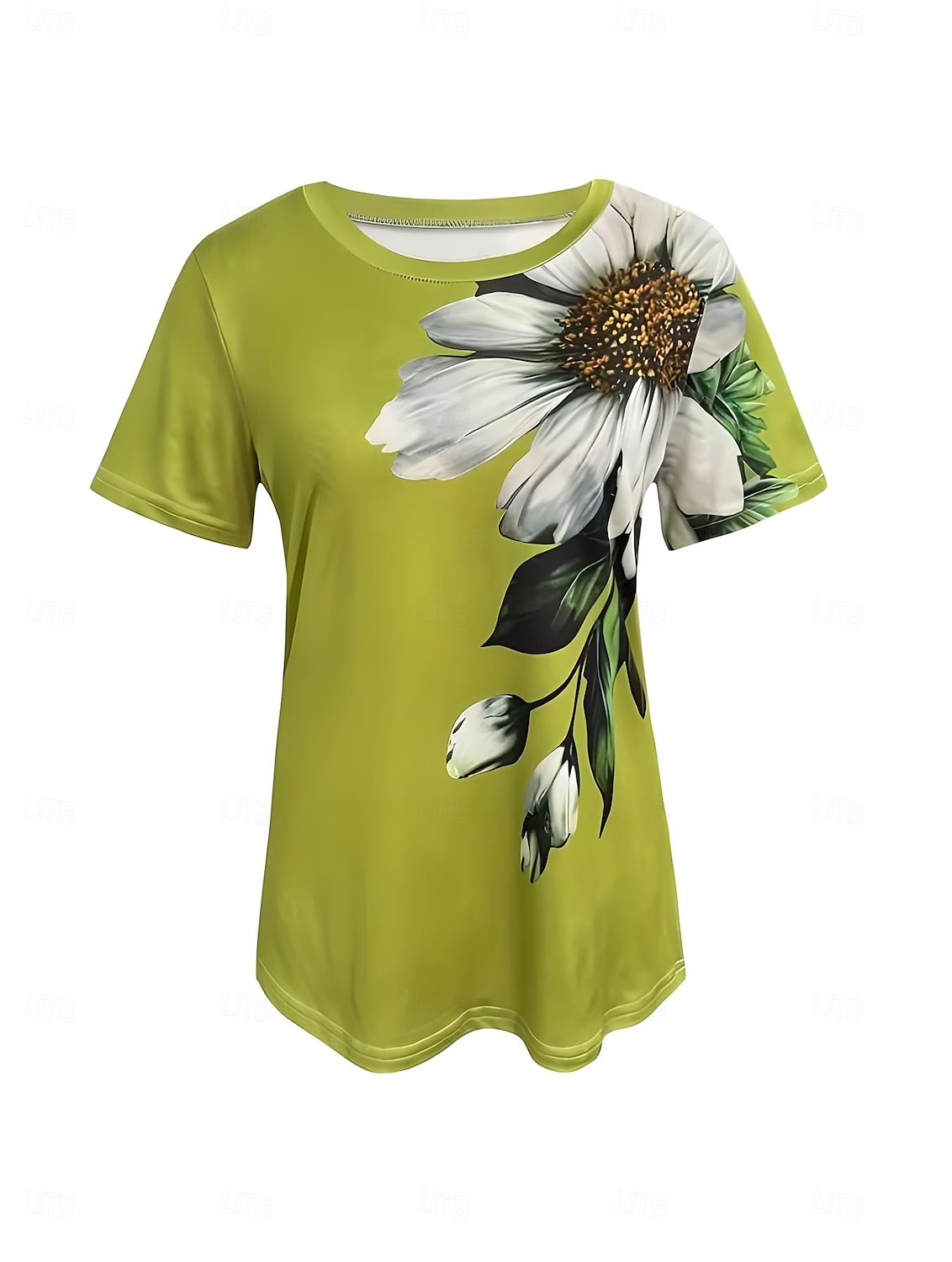 Pentru femei Tricou Floral Grafic Plante Epocă Stilat Clasic Manșon scurt Stil Nautic Rotund Topuri obișnuite Zilnic Sfârșit de săptămână Imprimeu Negru Albastru piscină Mov Trifoi Gri Vară Primăvară 2025 - $19.99 –P2