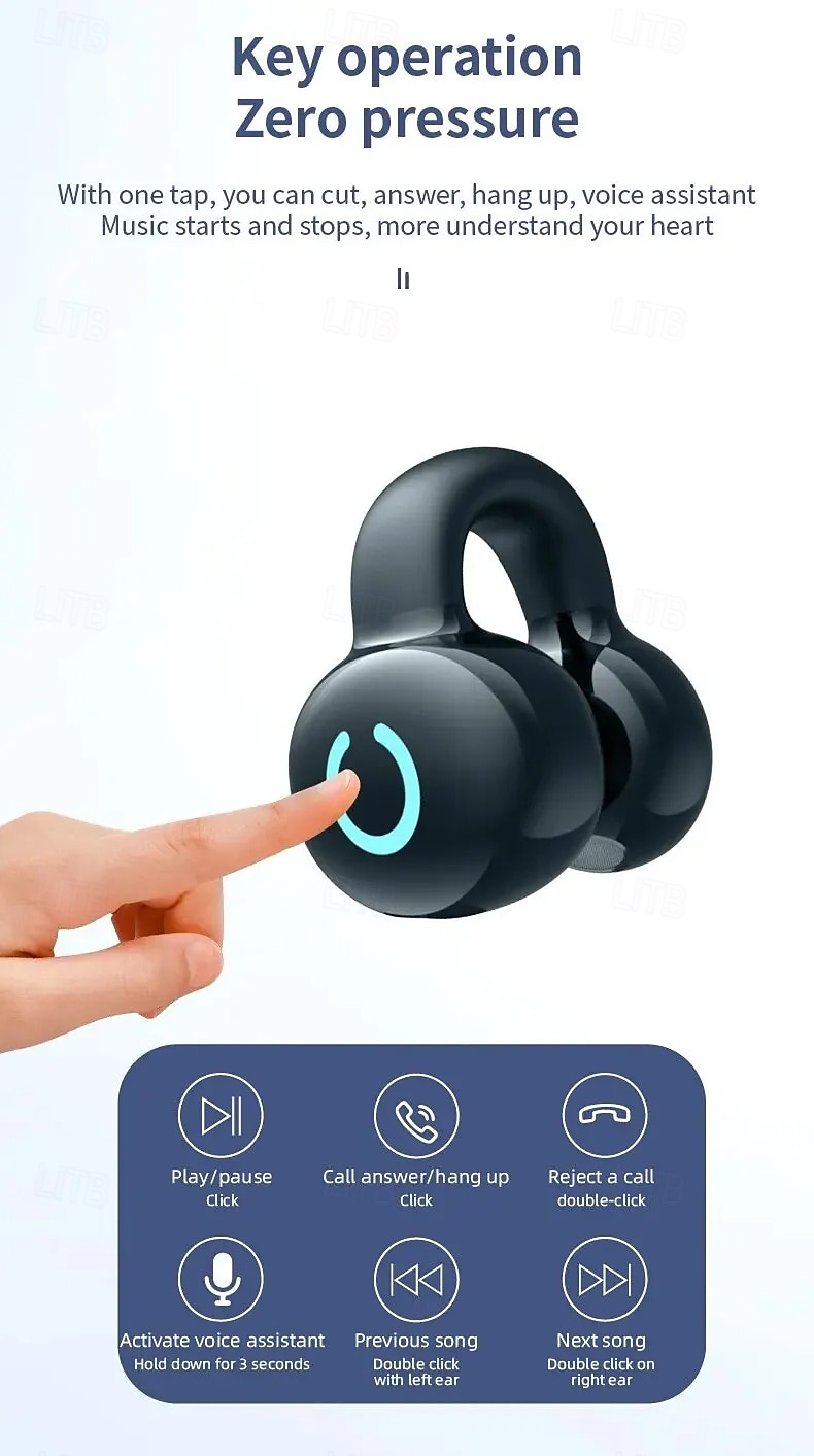 YX09 Open-Ear Wireless Earbuds Bluetooth 5.3 – Ultra-Light Clip-On Headphones with Mic, Low Latency, Waterproof, for Running, Gaming, Phone Calls 2025 - $22.99 –P12