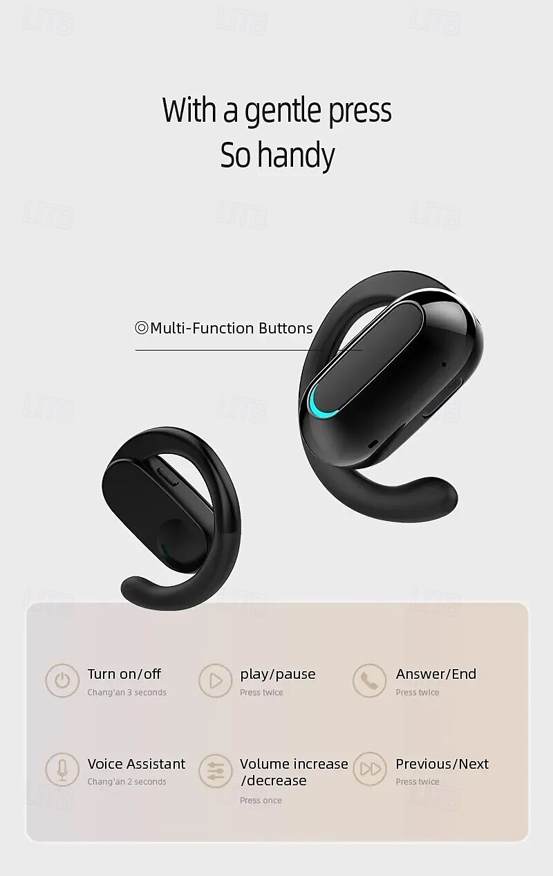 2025年 M-F9 Bluetooth 5.3 ワイヤレスイヤーフックイヤフォン – オープンイヤーTWSヘッドフォン ENCノイズキャンセリング 低遅延ゲーミング IOS  Android用  コレクション – $22.99 –P14