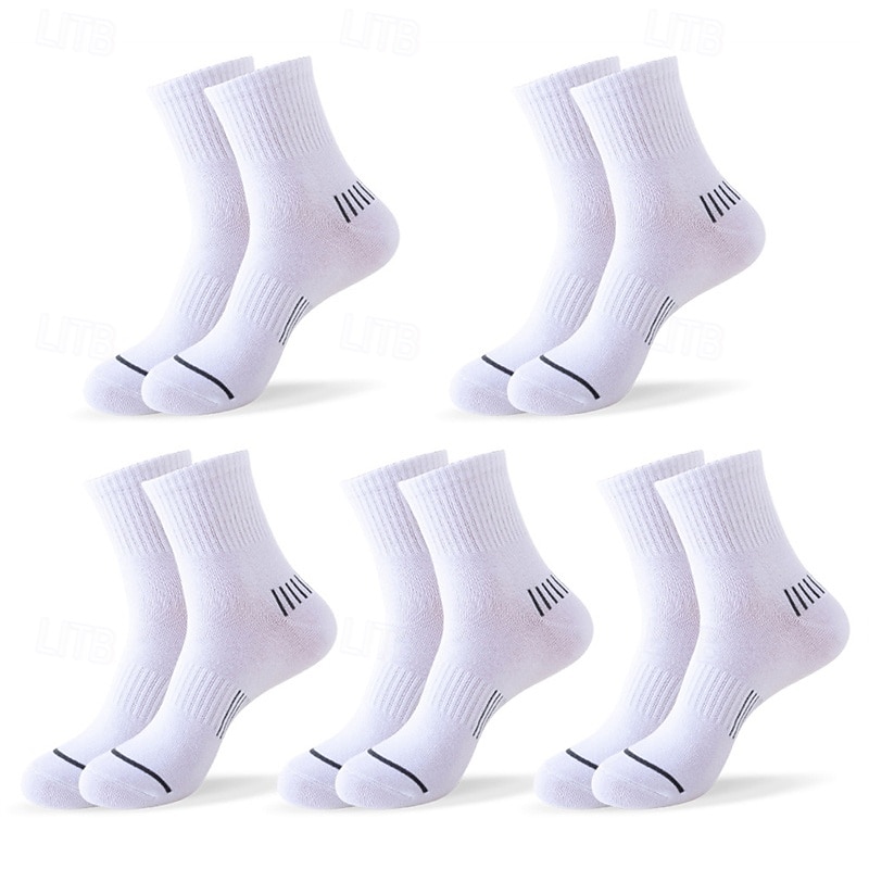 Per uomo 5 Paia Pacchi Multipli Calzini Calzini da Corsa Calzini Casual Nero Bianco Colore A righe Vacanza Sport & Outdoor Quotidiano Base Medio Primavera Autunno Moda Casual del 2025 a $9.49 –P3