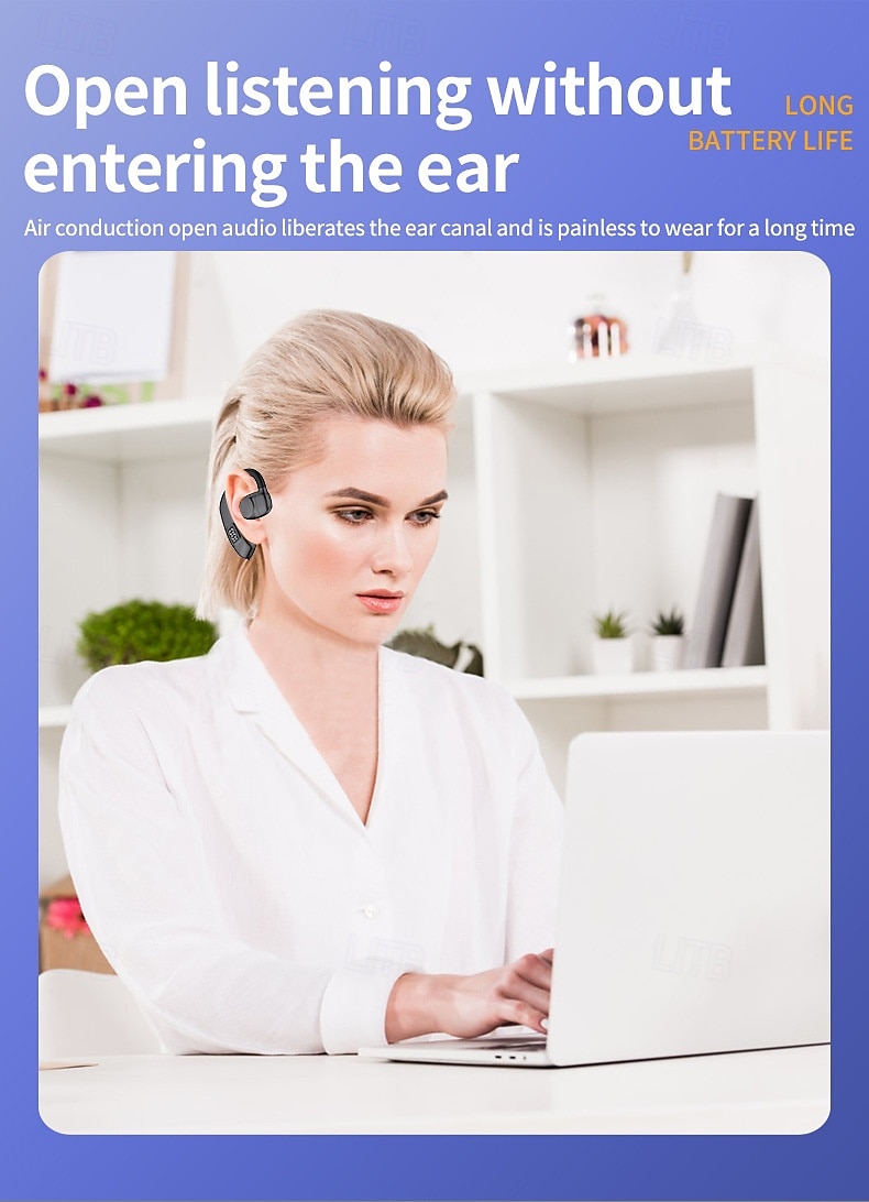 X30 Bluetooth 5.4 Wireless Ear Hook Headphones – LED Display, Low Latency, Lightweight Sports Earbuds with Mic for Gaming & Mobile Devices 2025 - $31.99 –P10