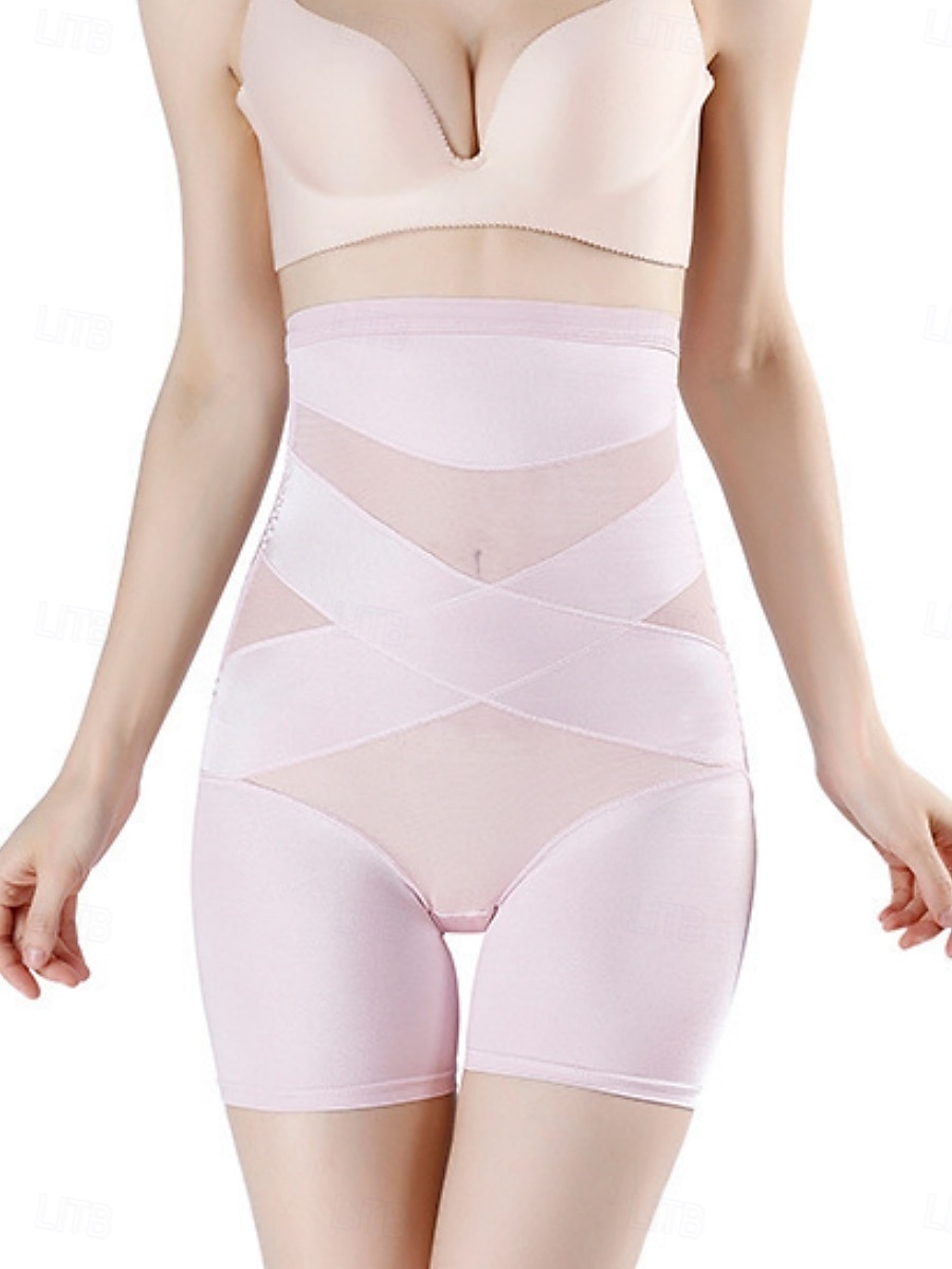 Ženská shapewear krátká jednobarevná vysoký pas jednoduše elastický pas pohodlné měkké pohodlné elastické jóga černá purpurová béžová léto jaro regular fit 2025 - $13.99 –P4