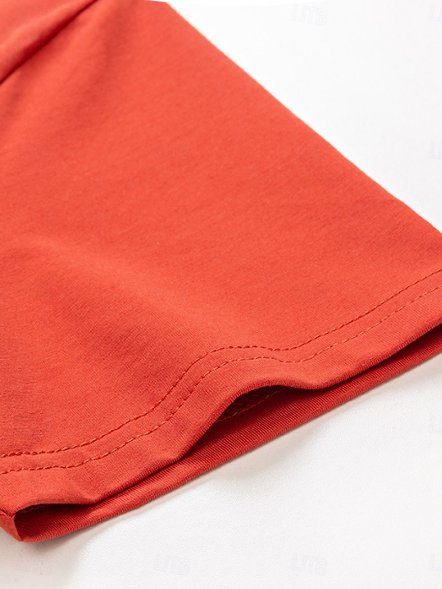 Dame Bluse Geometrisk Fargeblokk Stilfull Fritid Kortermet Crew-hals Vanlige topper Daglig Trykt mønster Svart Gul Blå Oransje Brun Sommer 2025 - $13.99 –P4