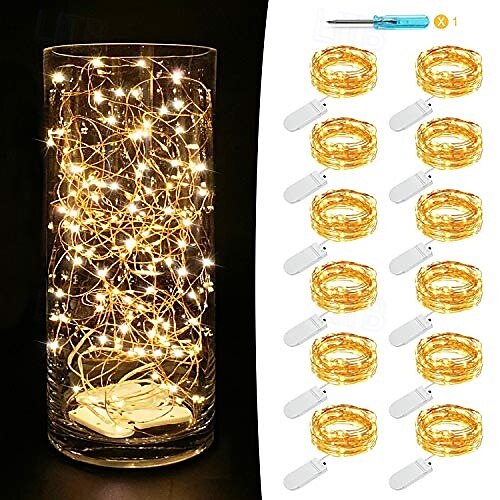 Lot de 12 guirlandes lumineuses LED étoilées de 2 m à 20 m, pour la Saint-Valentin, un mariage, une demande en mariage, une fête, un restaurant, une décoration d'intérieur, un festival, Noël ou Halloween de 2025 ? $11.49 –P5