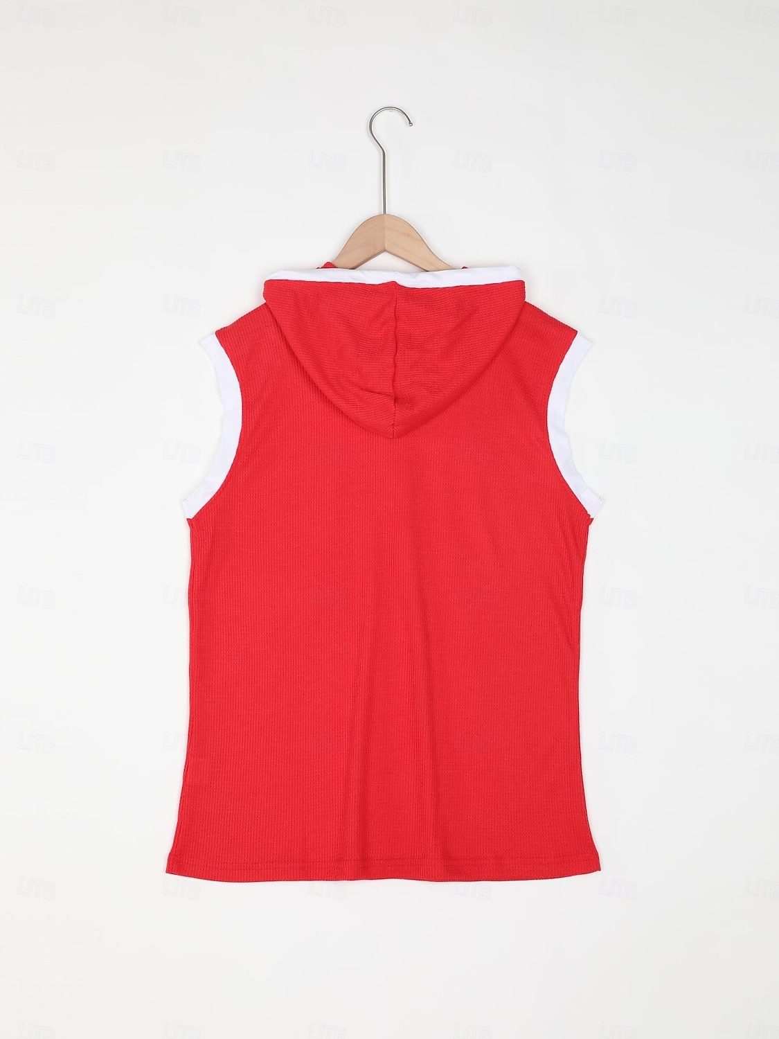 Voor heren Wafel Tanktop Hesje Mouwloos shirt Mouwloos Capuchon Zomer Effen Modieus Sportief Klassiek Capuchon Casual Sportschool Straat Rood Top T-shirt voor mannen 2026 - $16.49 –P8