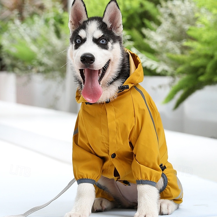 Capa de chuva para cachorro, capa de chuva impermeável com capuz, capa de chuva refletiva alta para animais de estimação com furo para guia para cães pequenos, médios e grandes de 2025 por $18.49 –P15