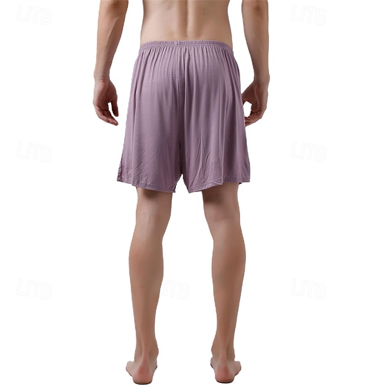Herr Vardagsklädsel Pyjamasshorts Slät Mode Klassisk Ledigt Hem Dagligen Säng Bomull Komfort Andningsfunktion Mjuk Shorts Elastisk midja Sommar Svart Rodnande Rosa 2025 - $11.99 –P9