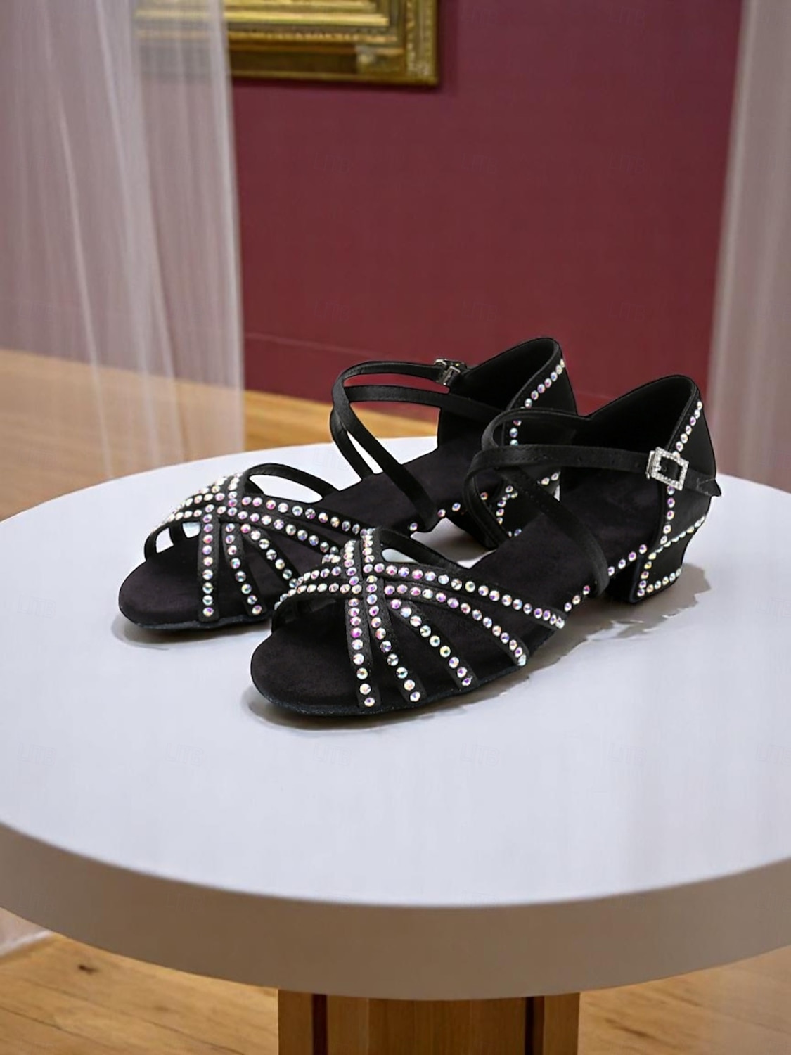 Sapatos de dança femininos pretos com tiras e strass, estilo anos 20, ideais para festas vintage e dança swing. de 2026 por $46.99 –P2