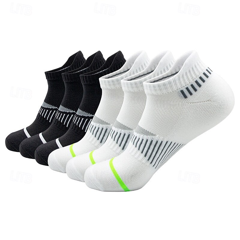 Herr 6 par Multipack Socka Löparstrumpor Vardagliga strumpor Svart Vit Färg Randig Semester Sport & Utomhus Dagligen Grundläggande Medium Vår Höst Mode Ledigt 2025 - $15.49 –P4