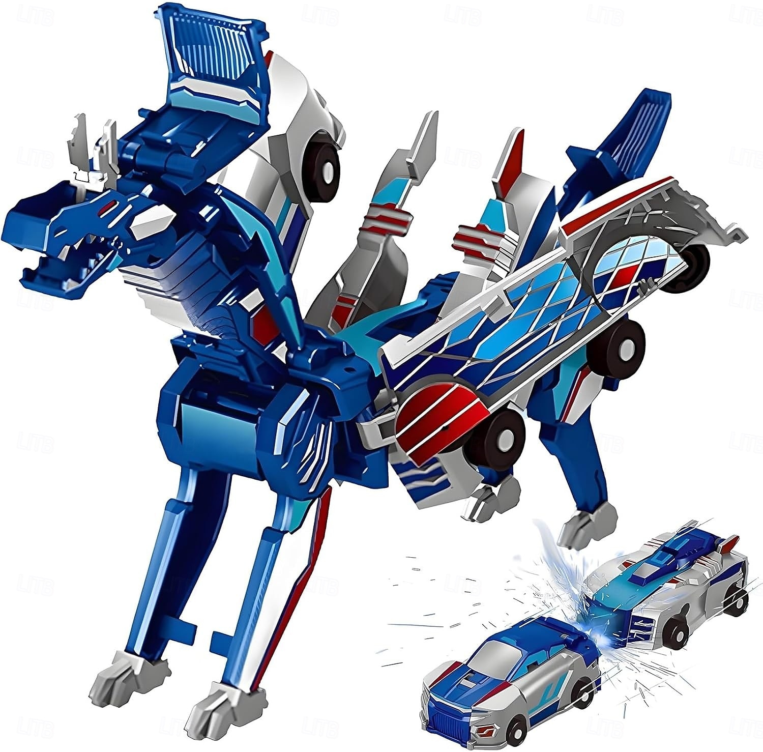 2 In 1 Collision Transforming Dinosaur Car Toy for Kids, Magnetic Automatic Conversion Vehicle, Dino Car Toy Gift for Boys and Girls 2025 - $25.99 –P7