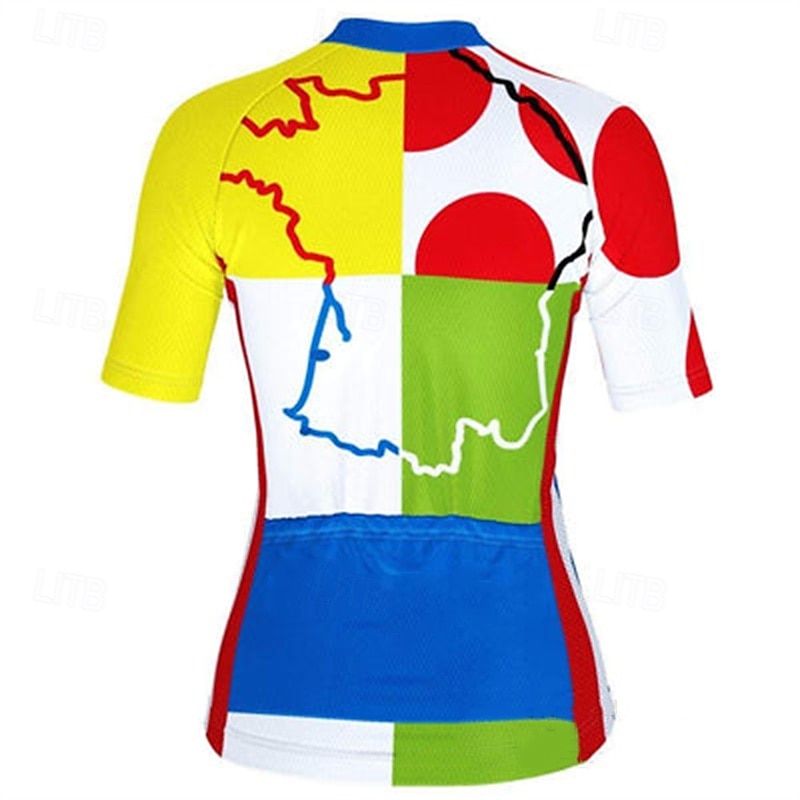 Femmes Maillot de cyclisme Manche Courte Cyclisme T-shirt Maillot Top avec 3 poches arrière VTT Vélo tout terrain Cyclisme sur route Triathlon Respirant Séchage Rapide Évacuation de l'Humidité Bandes de 2025 ? $23.19 –P2