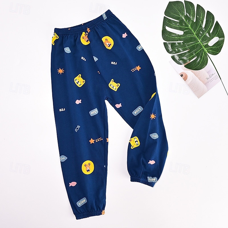 Kinder Jungen Hose Hose Gestreift Weich Komfort Hose Outdoor Basic Weiß Gelb Hellgrün Mittlere Taille 2025 - $5.99 –P13