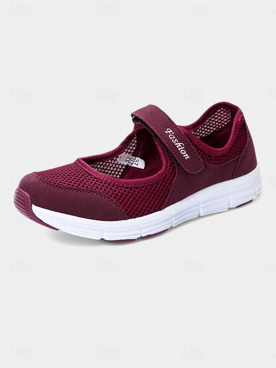 Women's Breathable Mesh Walking Shoes with Magic Tape Strap – Lightweight Athletic Flats, Great for Outdoor Fitness, Travel Hikes, Casual Errands & Active Lifestyles 2026 - $24.99 –P2
