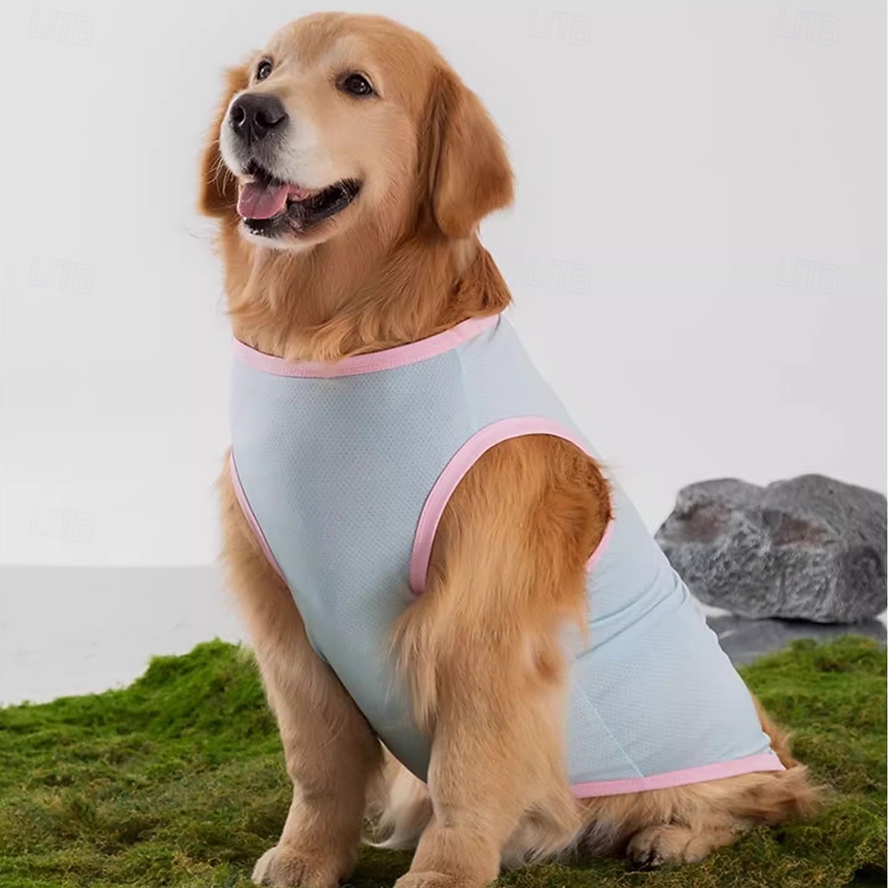 Hunde-Shirts, schnelltrocknende, weiche, dehnbare Haustier-T-Shirts mit reflektierendem Etikett, Tanktop, ärmellose Weste, Sonnenschutz, Hundekleidung für große Hunde 2026 - $15.49 –P7