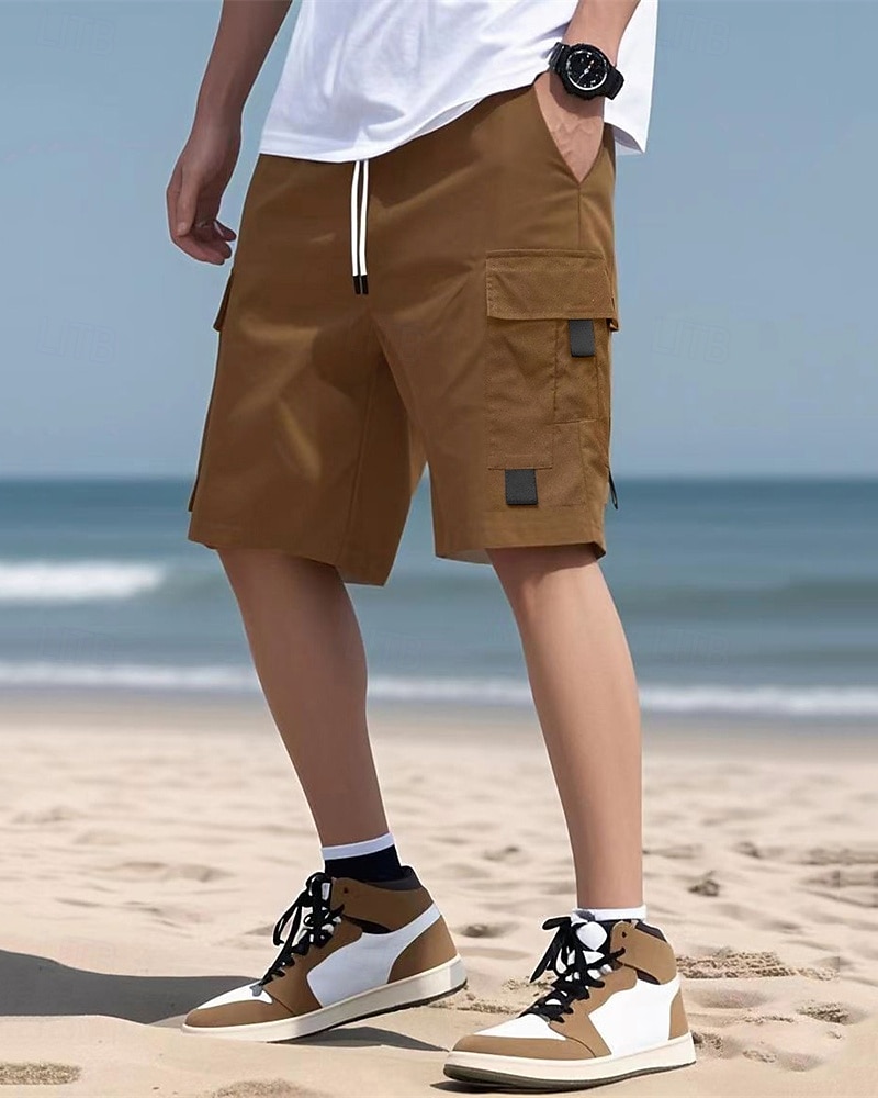 Per uomo Pantaloncini cargo Shorts Pantaloncini Estivi Coulisse Elastico in vita Multi-tasche Semplice Comodità Indossabile Lunghezza al ginocchio All'aperto Sport Quotidiano Moda Casual Nero Blu del 2025 a $20.99 –P15