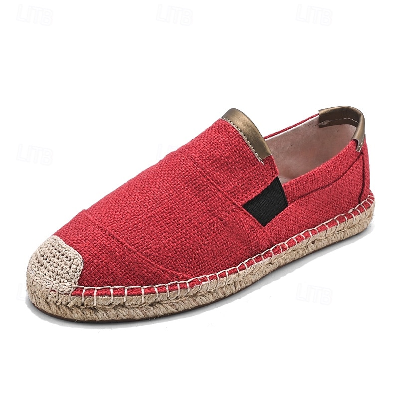 scarpe espadrillas slip-on da uomo rosse con suola in juta - scarpe estive comode e alla moda per l'uso quotidiano del 2025 a $34.99 –P1