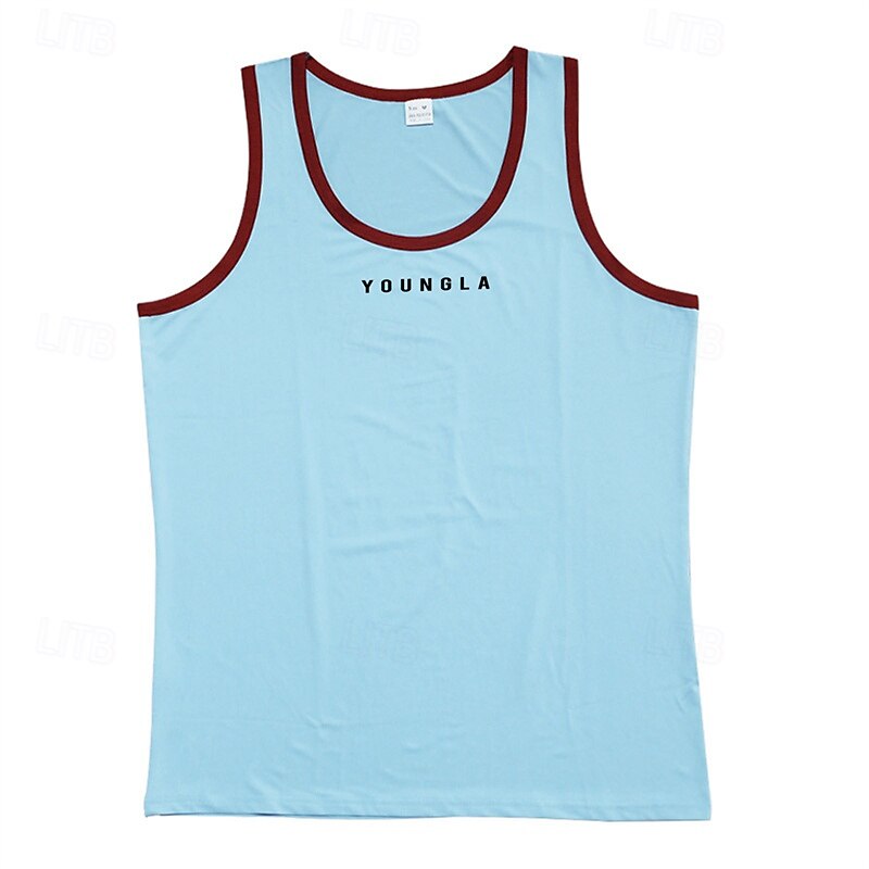 Herr Linne Undertröjor Ärmlös tröja Ärmlös Rund hals Sommar Bokstav Mode Designer Grundläggande Lappverk Semester Gata Utekväll Svart Vit Rubinrött Topp t-shirt för män 2025 - $16.99 –P18