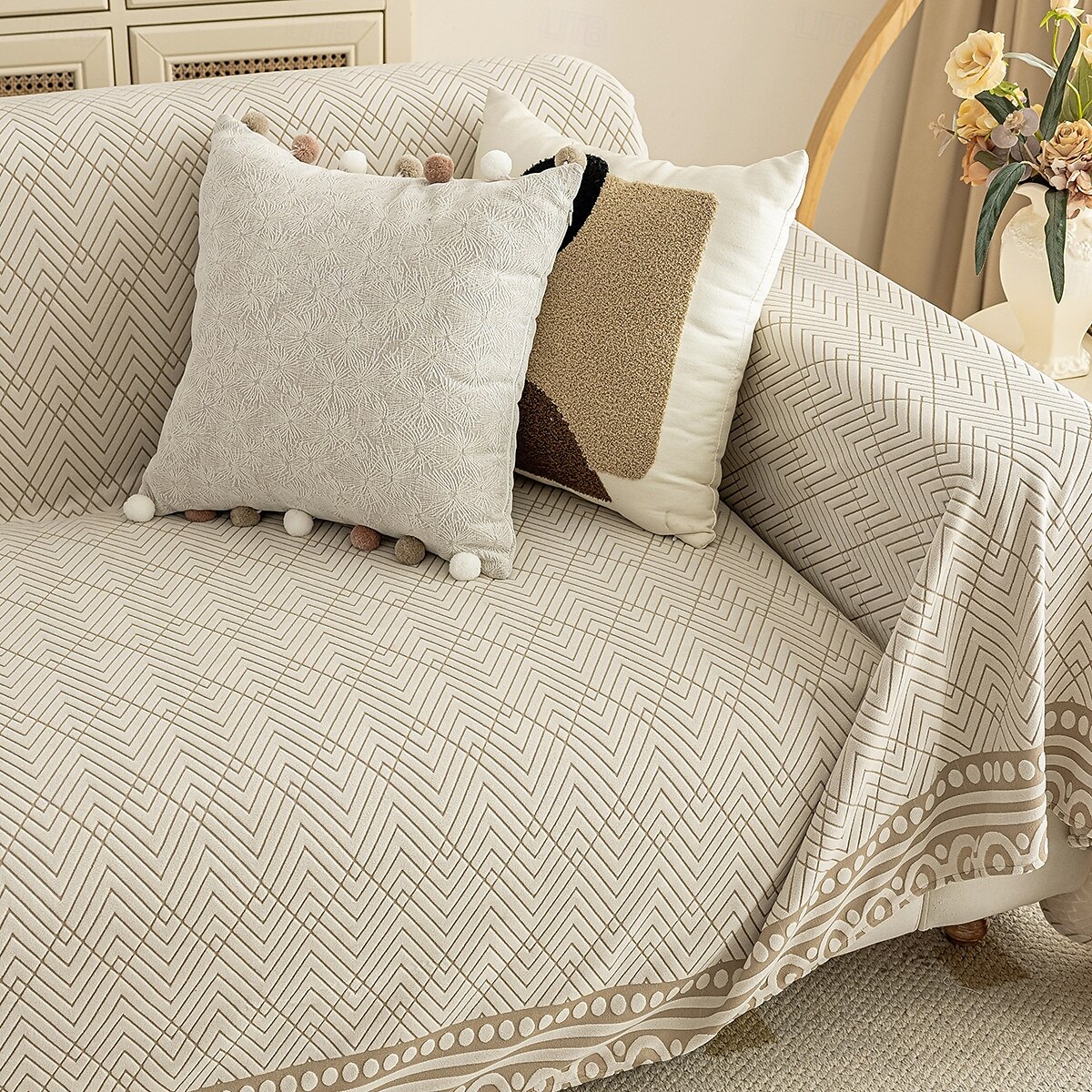 Copridivano multiplo, 2 posti, 3 posti, gomiti inclusi, a forma di L, stile scandinavo, elegante, facile da appendere, monoblocco, spesso, per tutte le stagioni, antigraffio, lavabile, copridivano, del 2025 a €22.5 –P7