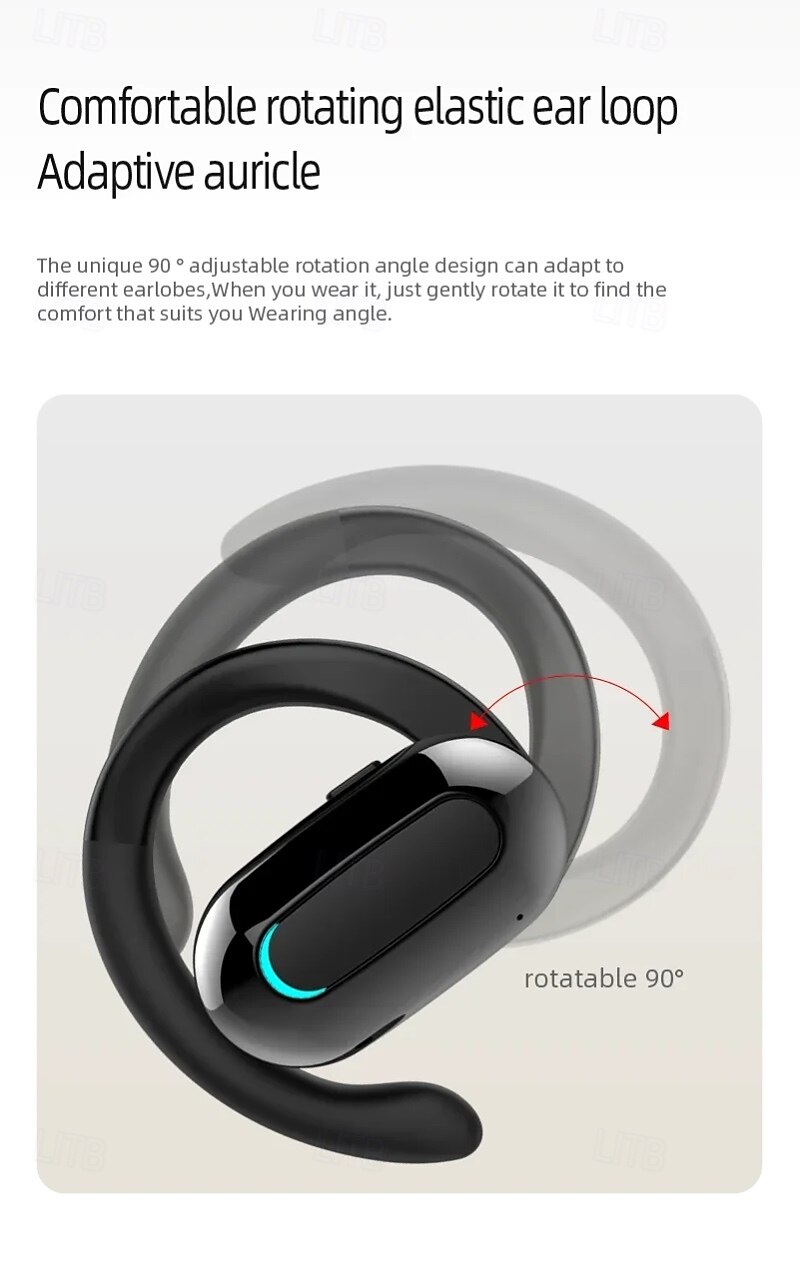 2025年 M-F9 Bluetooth 5.3 ワイヤレスイヤーフックイヤフォン – オープンイヤーTWSヘッドフォン ENCノイズキャンセリング 低遅延ゲーミング IOS  Android用  コレクション – $22.99 –P5