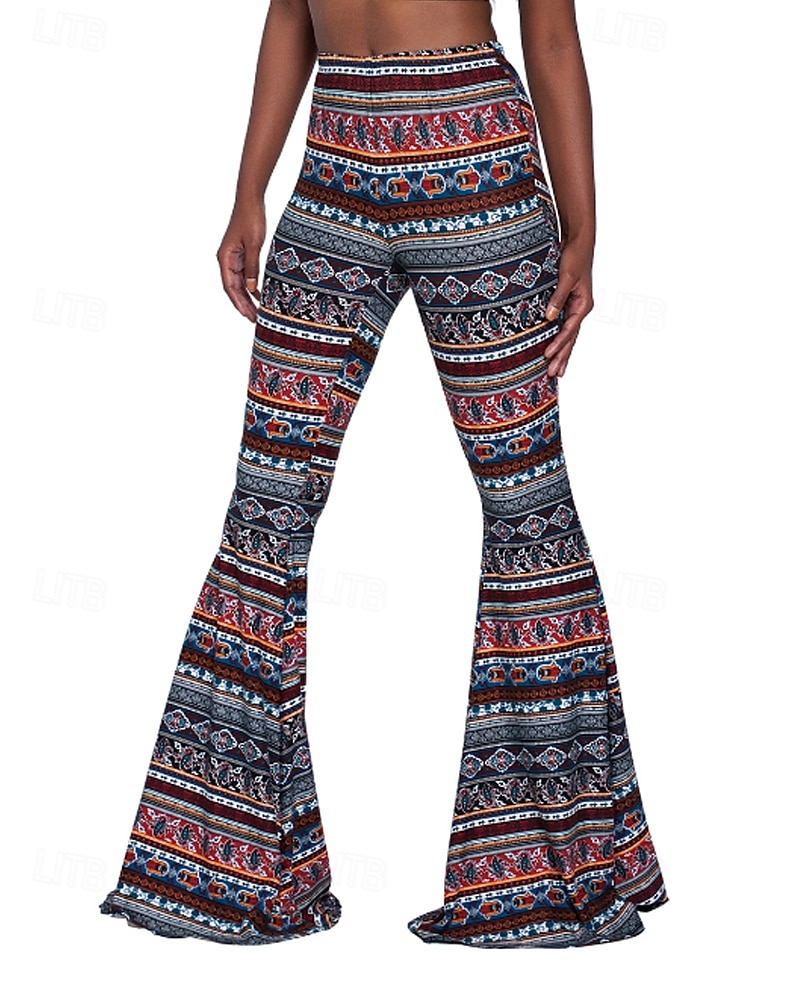 Pentru femei Pantaloni Casual Boho Lungime totală Natural Floare Imprimare Confortabil Exterior Comfortabil În aer liber Vacanță Magenta Galben Auriu Bleumarin Negru Vară Fit regulat 2025 - $17.99 –P1