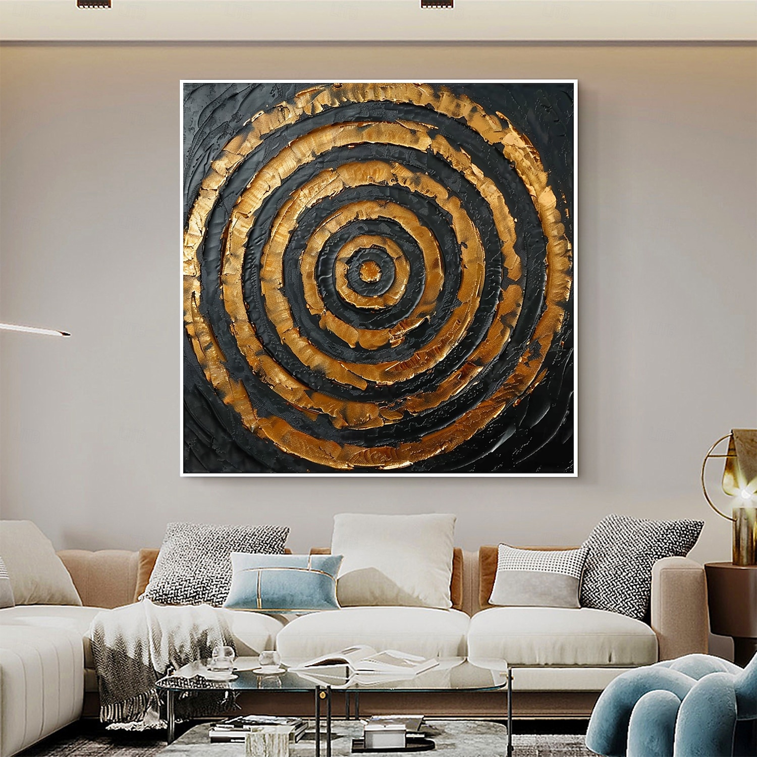Handmade Original Circle Oil Painting On Canvas Abstract Minimalist Wall Art for Home Decor With Stretched Frame Without Inner Frame Painting 2025 - $141.99 –P2