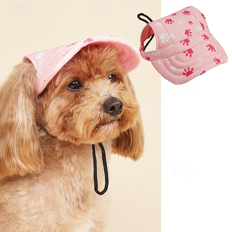 Gorra de béisbol para perro, visera playera de verano para perro y gato con agujeros para las orejas, tocado ajustable para cachorros 2025 - $15.49 –P6