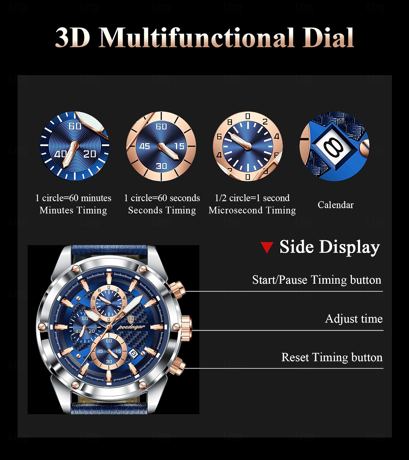 860 New Fashionable Luxury Men's Waterproof Watch Multi functional Luminous Men's Quartz Watch 2026 - $36.99 –P6