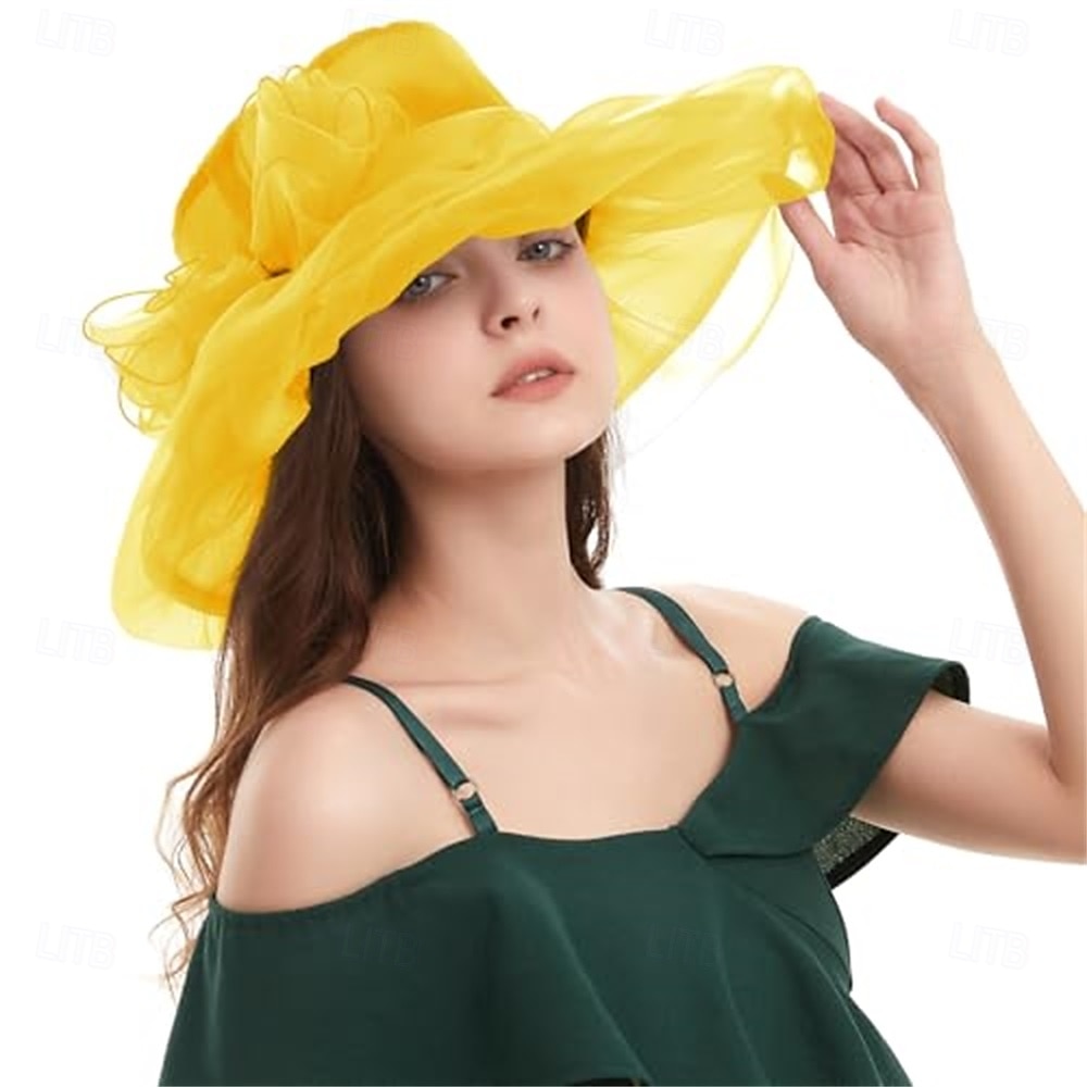 Elegant Retro / vintage Derbyt Huvudbonad Hattar Kyrkhatt Gentledam Adelsdam Maskeradkläder Dam alla hjärtans dag Derby Bröllopsfest Ascot Vuxna Hatt Vår & sommar 2026 - $26.99 –P14