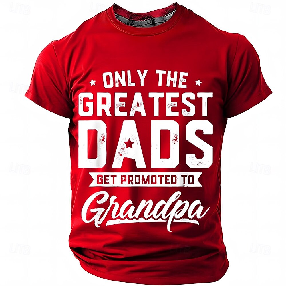Voor heren Grappig jargon vader T-shirt Korte mouw T-shirt 3D-afdrukken Strakke ronde hals Overhemd Modieus Dagelijks Basic Straat Casual Dagelijks Zwart Rood blauw Zomer Lente Kleding S M L XL XXL 2025 - $17.99 –P4