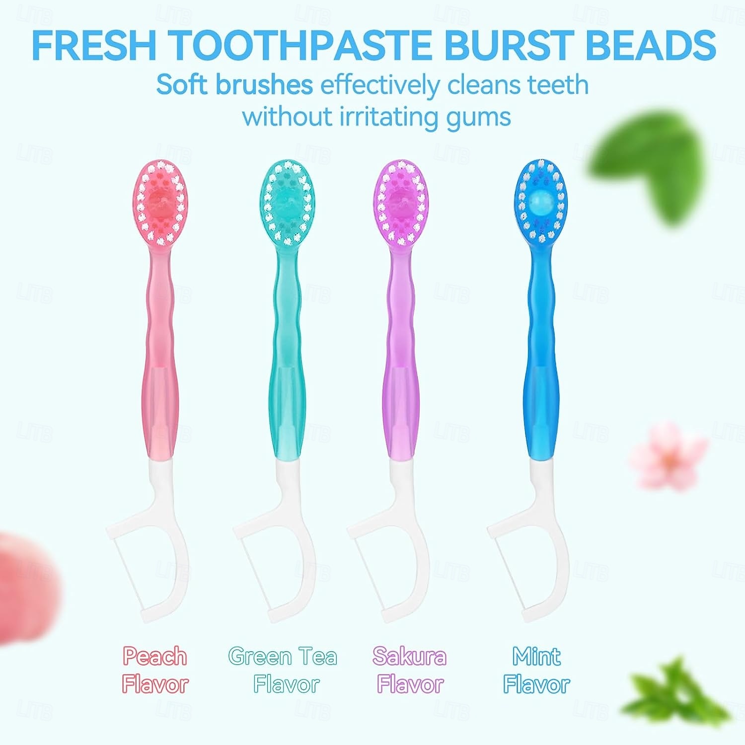 Mini escovas de dente descartáveis 5 em 1 com pasta de dente, raspador de língua, palitos, estojo de viagem para fio dental, escovas de dente de viagem pré-coladas para trabalho ou viagem, escovas de 2025 por $9.99 –P2