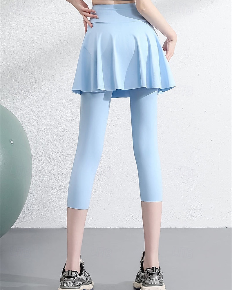 Per donna Tinta unita Gonna casual Gonna da tennis con leggings Tasche Laterali Asciugatura Rapida Tennis Golf Pickleball Pantaloni Nero Bianco Blu Spandex Abbigliamento da tennis del 2026 a $16.49 –P14