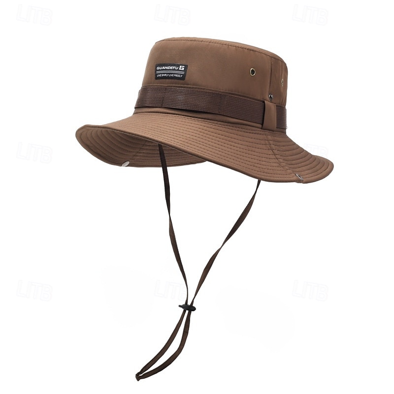 Męskie Kapelusz bucket Kapelusz Czarny Khaki Poliester Ściągana na sznurek Moda Codzienny Ulica Codzienny Równina Filtr przeciwsłoneczny Oddychający 2025 - $6.99 –P4