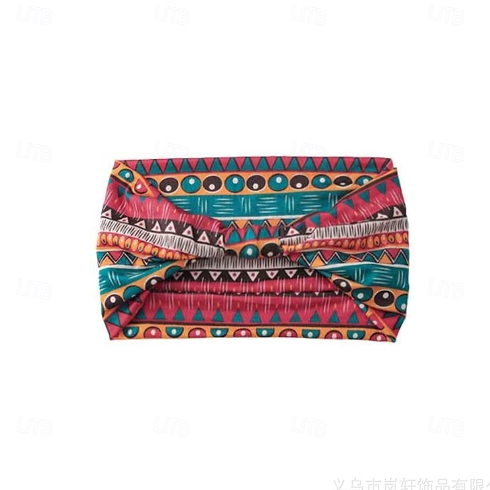 Fasce per capelli africane, fasce per capelli annodate in stile boho, fasce elastiche larghe, turbanti per yoga, sciarpe per capelli, accessori per capelli stampati per allenamento, per donna, del 2025 a $11.99 –P4