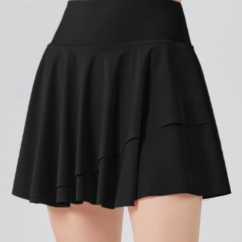 Mujer Color sólido Falda casual Faldas de tenis con pantalones cortos Multi capa UPF50+ Dispersor de humedad Tenis Golf pepinillo Negro Blanco Amarillo Ropa de tenis 2026 - $26.99 –P14