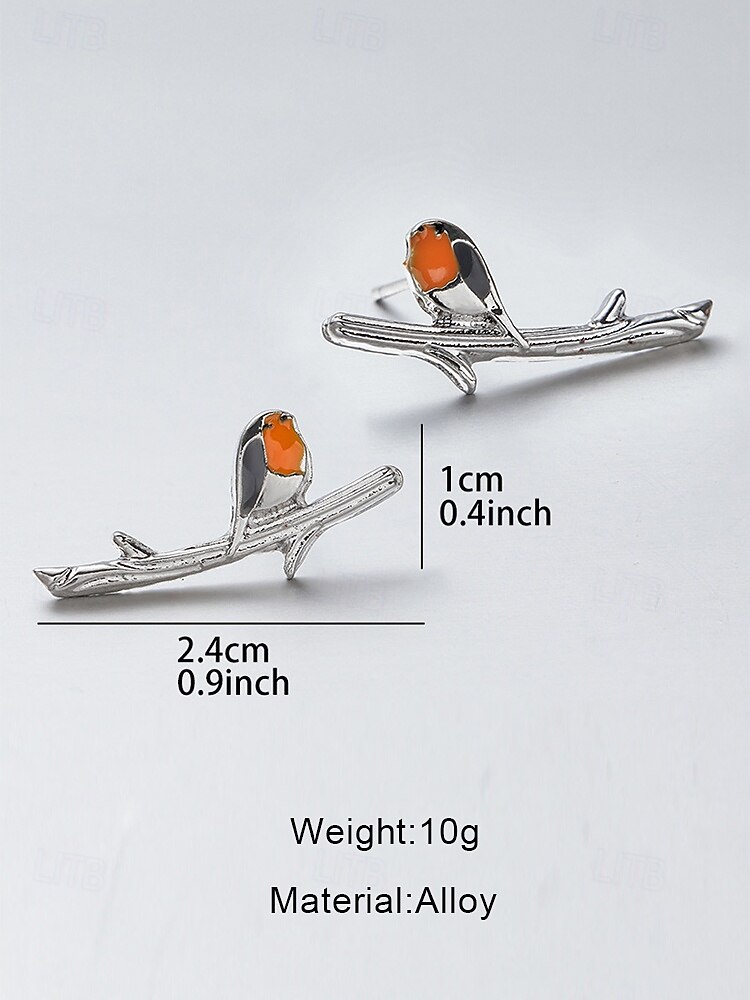 Women's Bohemian Bird on a Branch Stud Earrings - Nature-Inspired Animal Jewelry for Women and Girls, Ideal for Casual Wear and Nature Lover Gifts 2026 - $7.99 –P7