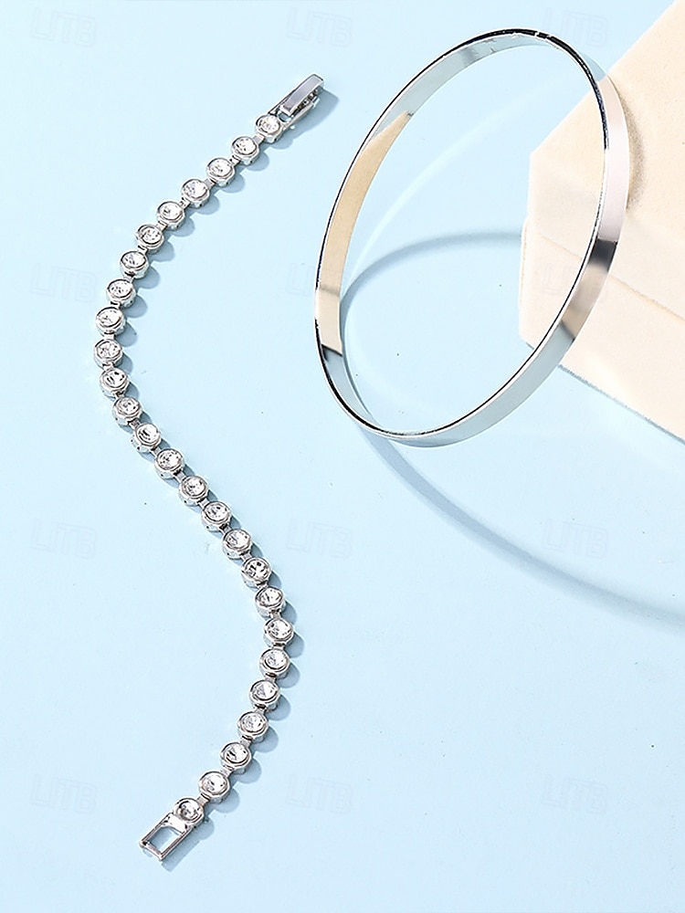 Goldfarbenes Kristallarmband-Set für Damen – elegante Stapelarmreifen für Partys, Verabredungen und den Alltag 2026 - $9.99 –P6