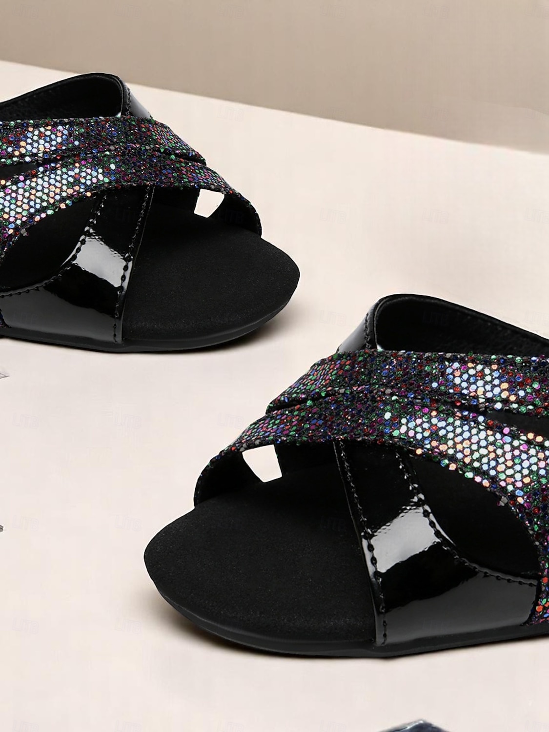 Pantofi de dans de salon argintii strălucitori pentru femei, cu toc jos, sandale de dans latino pentru salsa, pentru bal și dansatoare profesioniste 2025 - $34.99 –P5
