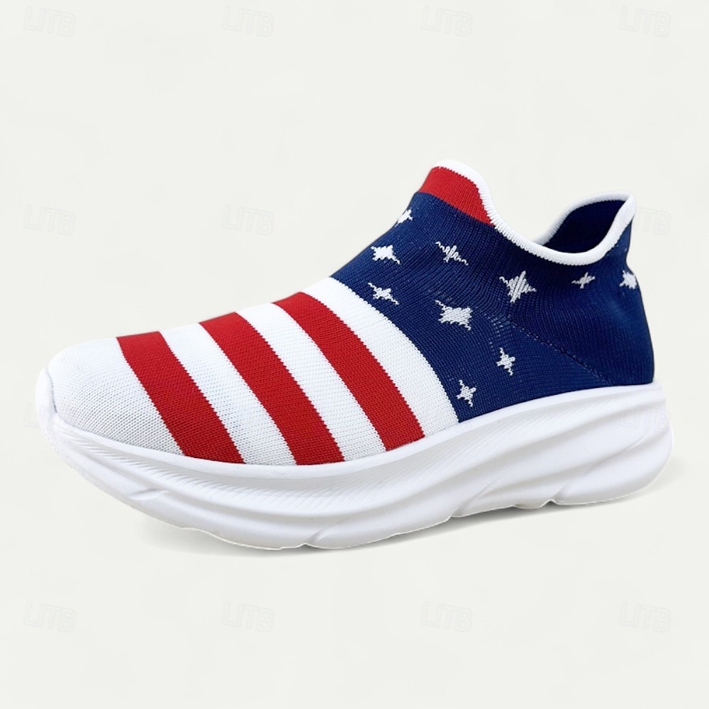 Men's Patriotic Slip-On Sneakers - American Flag Print Style for Casual Outdoor and National Holiday Wear 2025 - $34.99 –P1