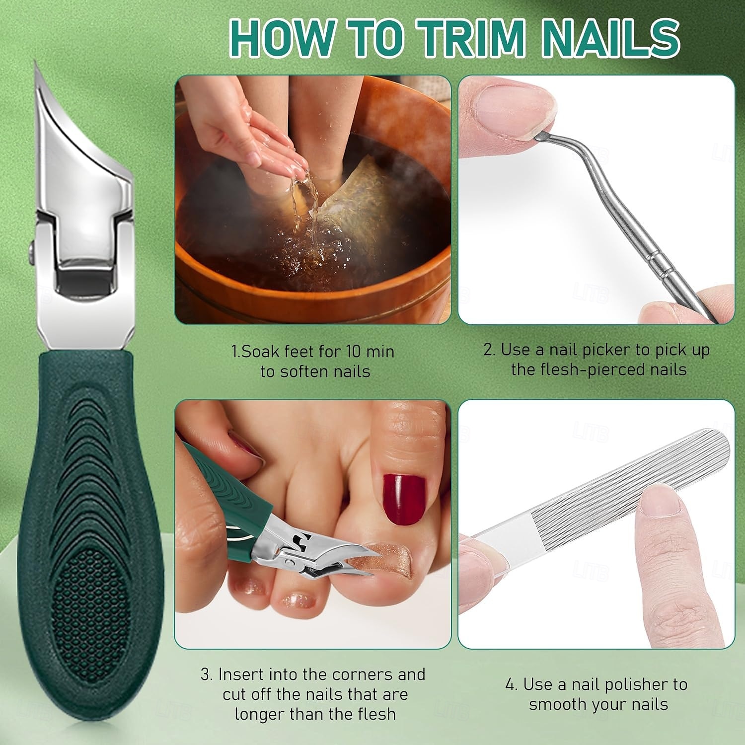 Coupe-ongles biseauté en forme de bec d'aigle, coupe-ongles incliné anti-éclaboussures à large ouverture et à long manche, trois ensembles de coupe-ongles biseautés en forme de bec d'aigle, pour de 2025 ? $9.99 –P4