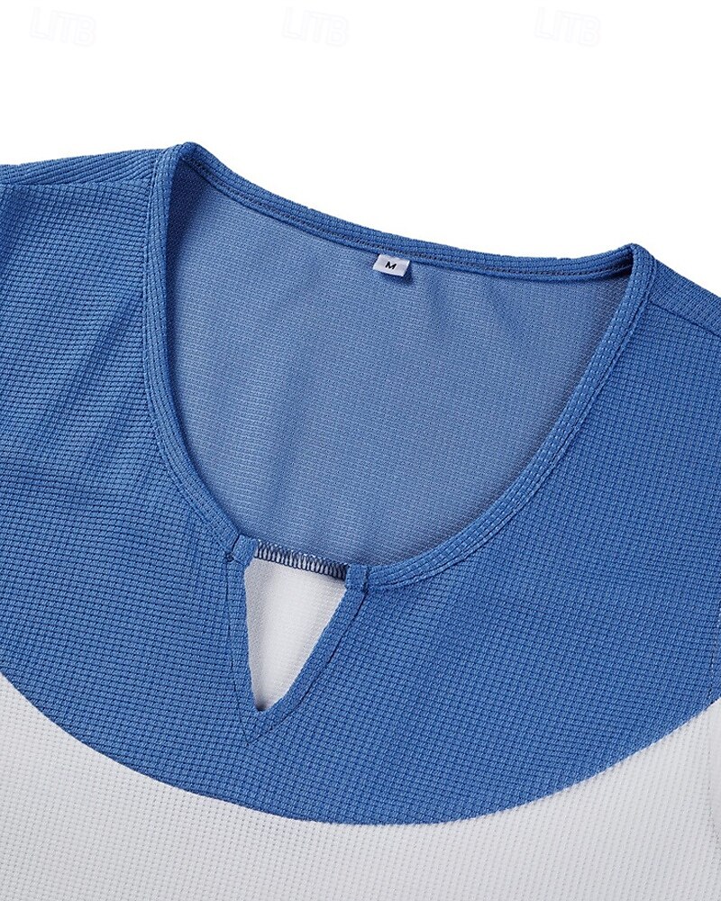Herren Tank Top Weste Unterhemd Ärmelloses Shirt Ärmellos V Ausschnitt Sommer Farbblock Mode Designer Basic Patchwork Jacquard Urlaub Straße Ausgehen Weiß Top T-Shirt für Herren 2025 - $18.49 –P4
