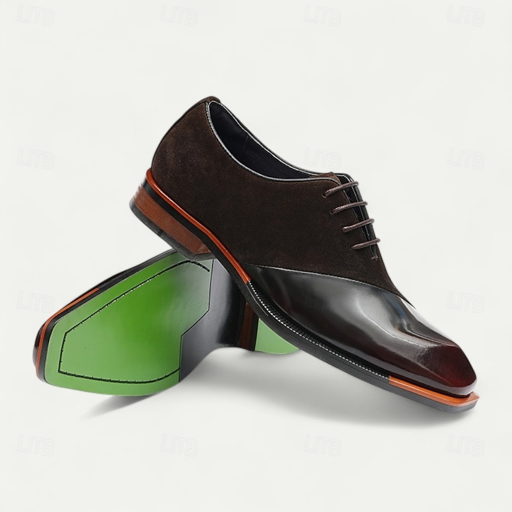 Herren-Schnürschuhe aus hochwertigem braunem Leder mit Brogue-Details – elegante Schuhe für Gala-Dinner, formelle Bälle und Abendveranstaltungen 2025 - $109.99 –P1